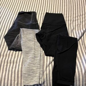 Women’s Black and Gray lululemon Leggings Set